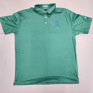 Fore Horsemen Men's Size XL Green White Dots Take A Swing At Cancer Golf Polo